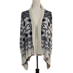 Pink Republic Southwestern Aztec Cardigan Sweater Boho Waterfall Hem Juniors XL